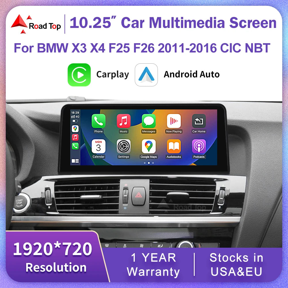 BMW X3 F25 F26 10.25" Android Multimedia Display | CarPlay & Android Auto
