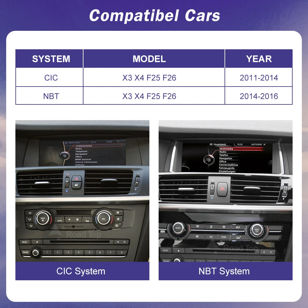 BMW X3 F25 F26 10.25" Android Multimedia Display | CarPlay & Android Auto